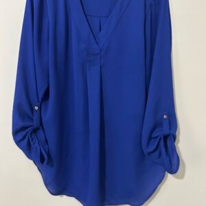 Apt. 9 Blue Relaxed 3/4 Sleeve Blouse